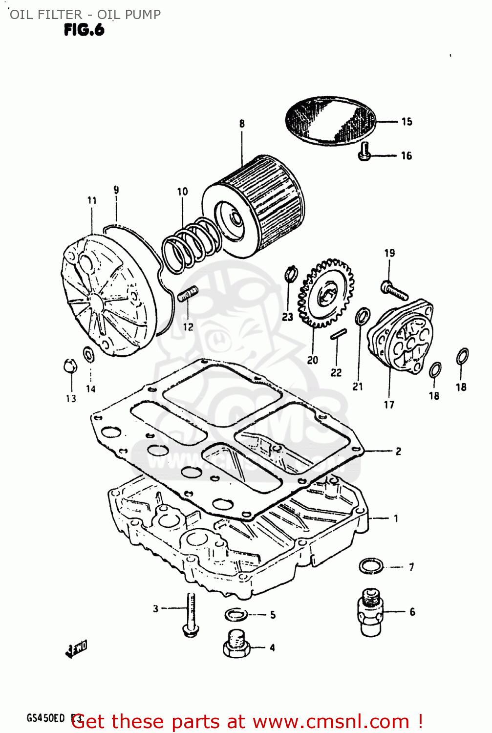 OIL FILTER - OIL PUMP GS450E 1983 (D) USA (E03)