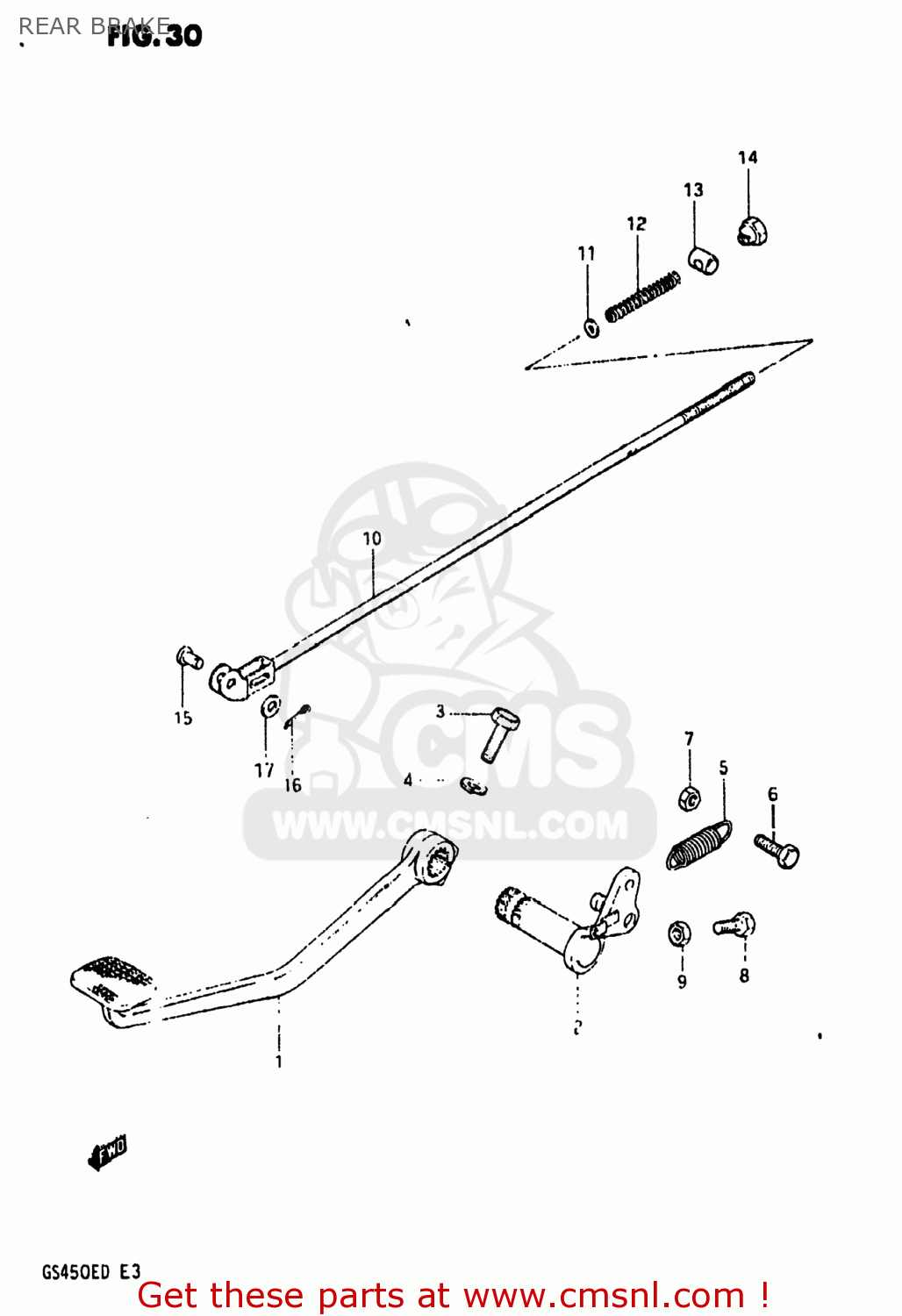 REAR BRAKE GS450E 1983 (D) USA (E03)