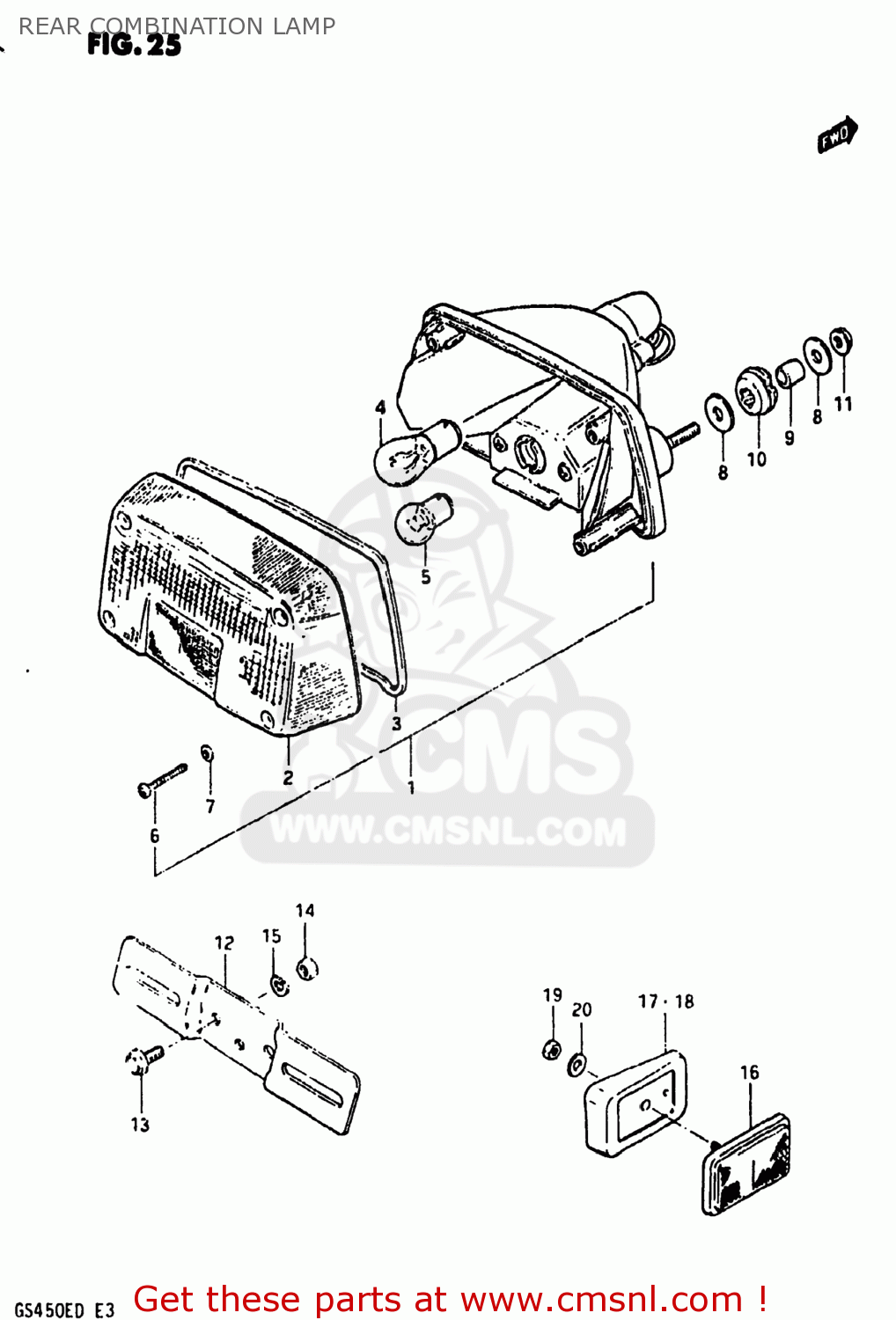 REAR COMBINATION LAMP GS450E 1983 (D) USA (E03)