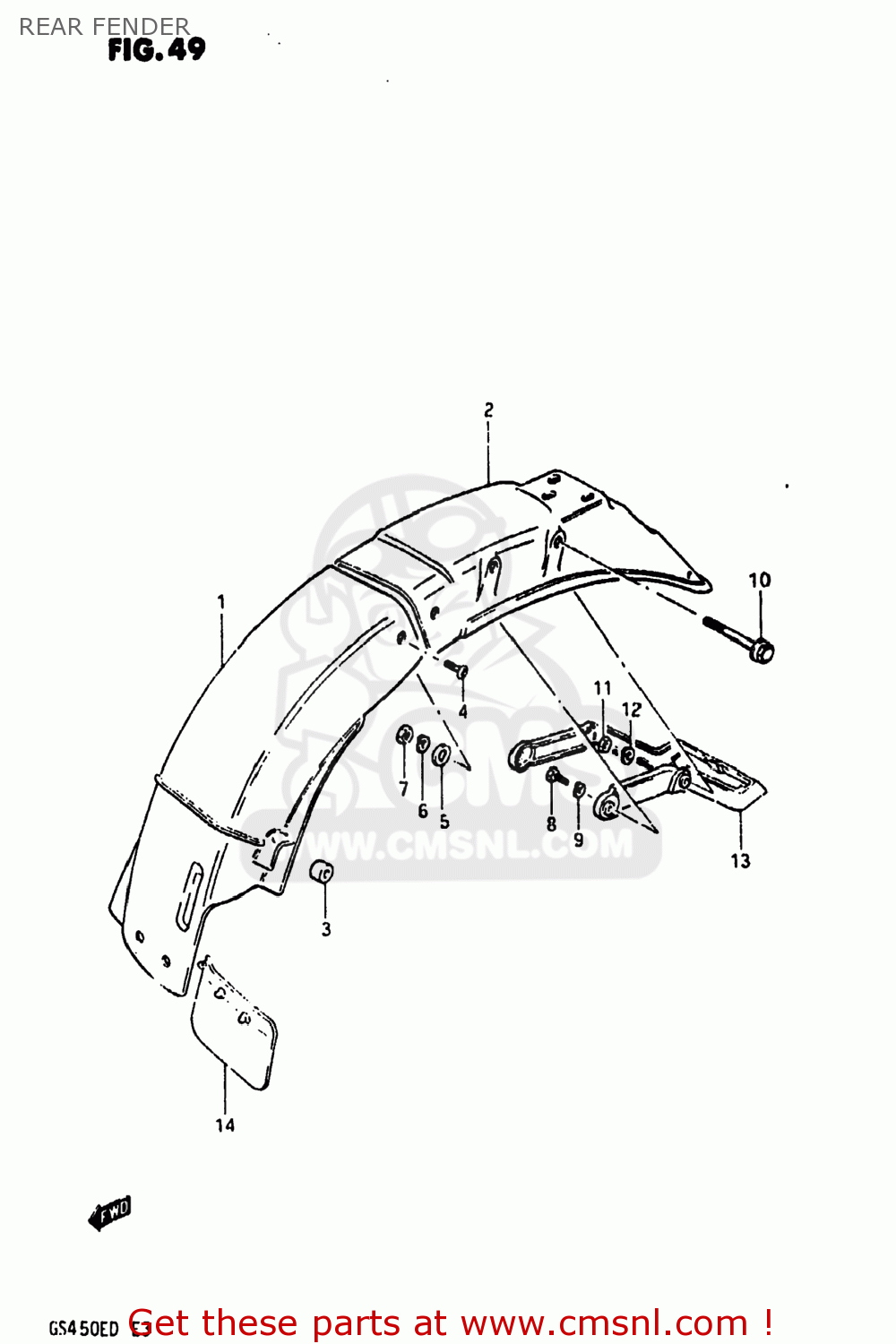 REAR FENDER GS450E 1983 (D) USA (E03)