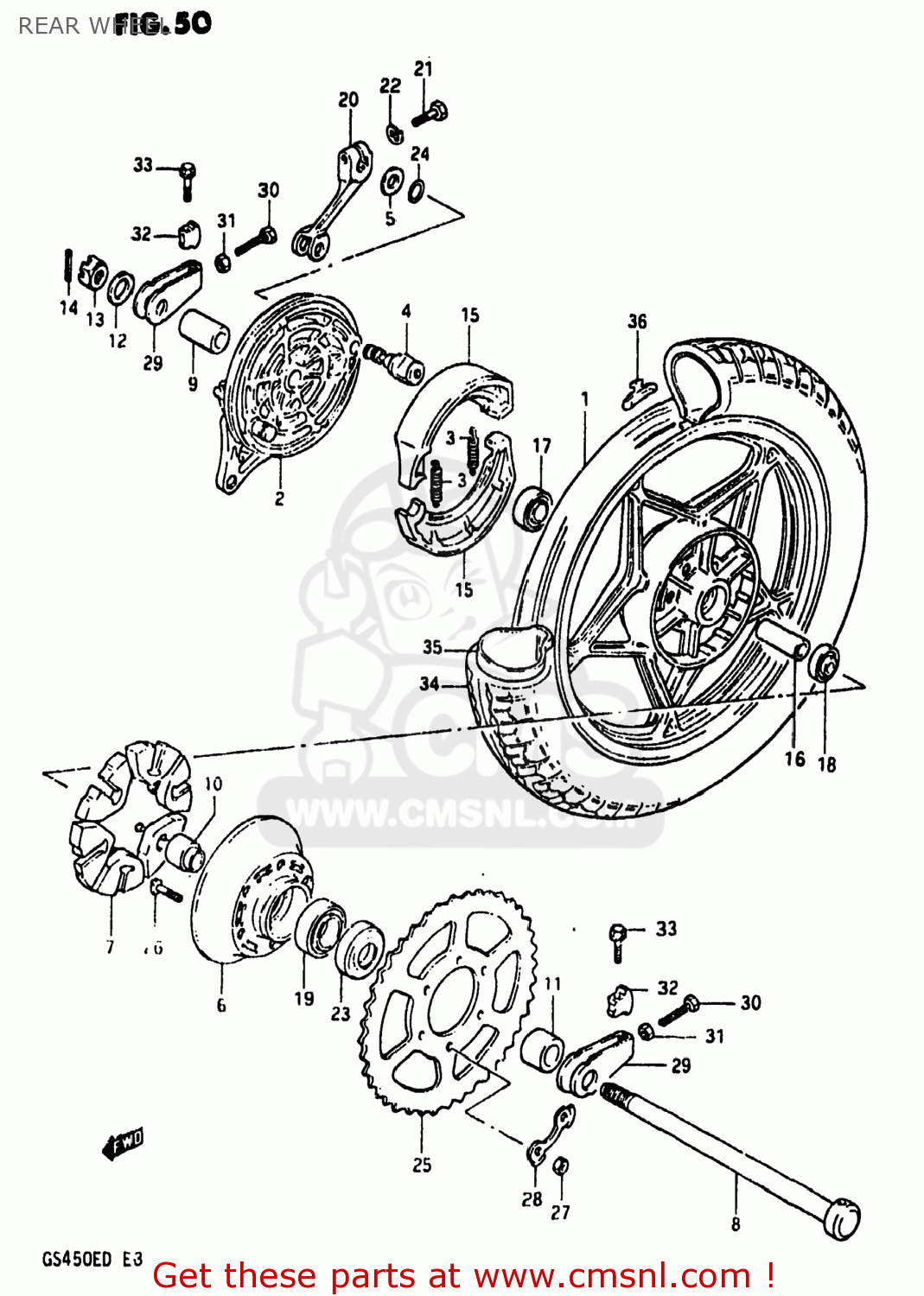 REAR WHEEL GS450E 1983 (D) USA (E03)