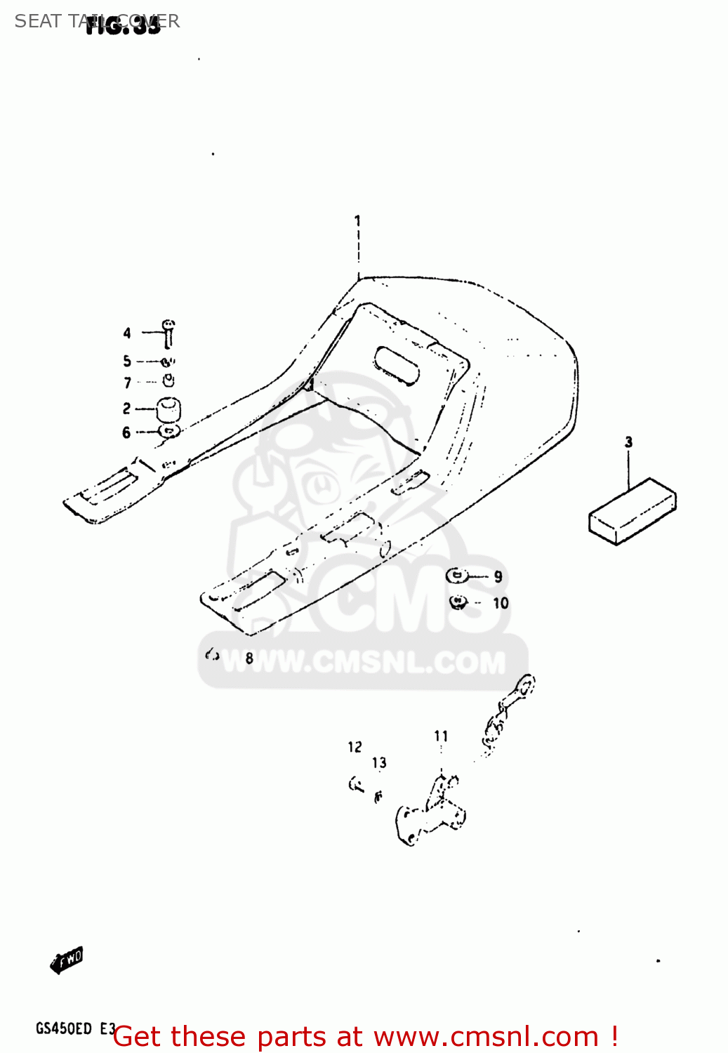 SEAT TAIL COVER GS450E 1983 (D) USA (E03)