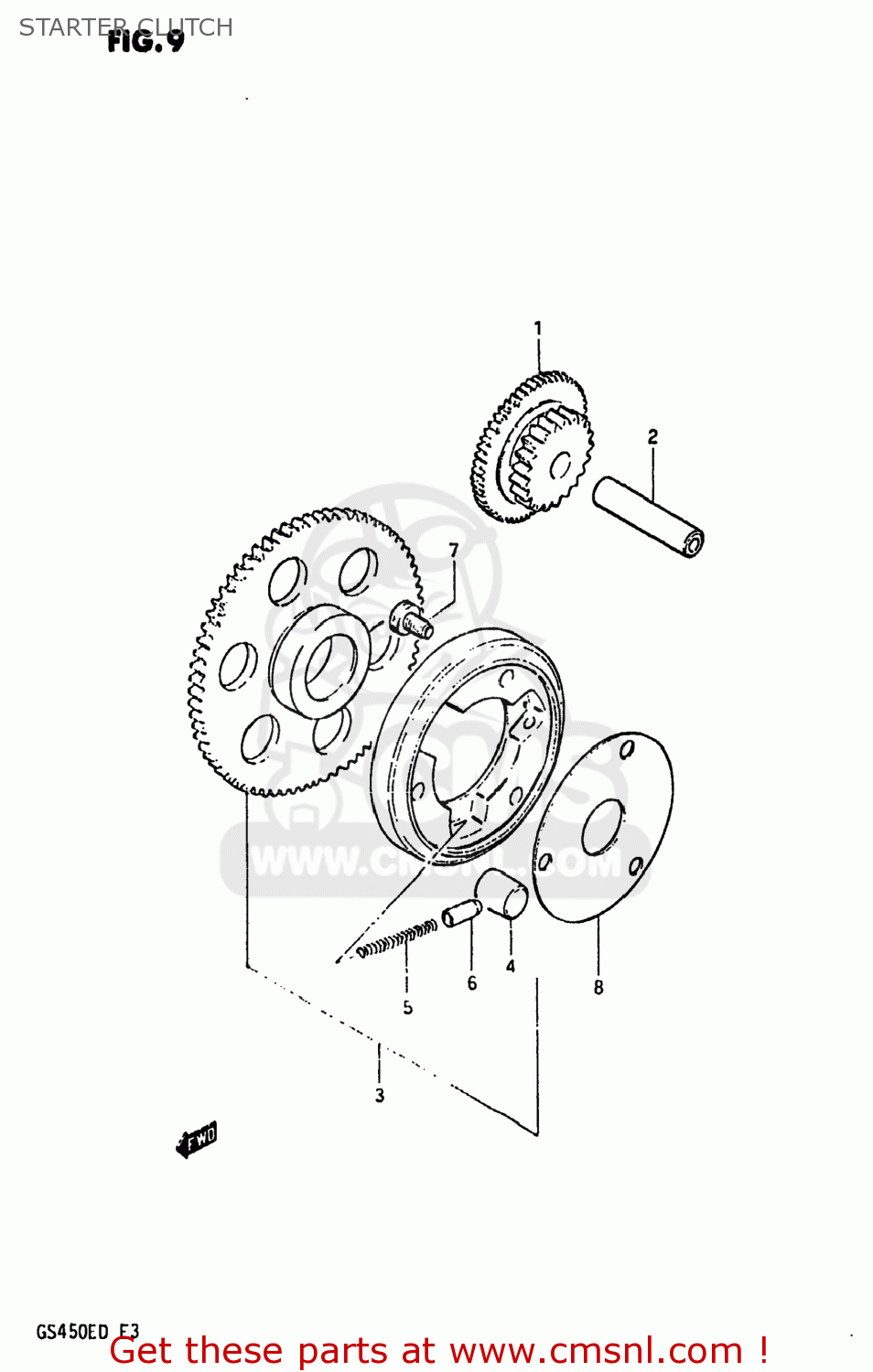 STARTER CLUTCH GS450E 1983 (D) USA (E03)