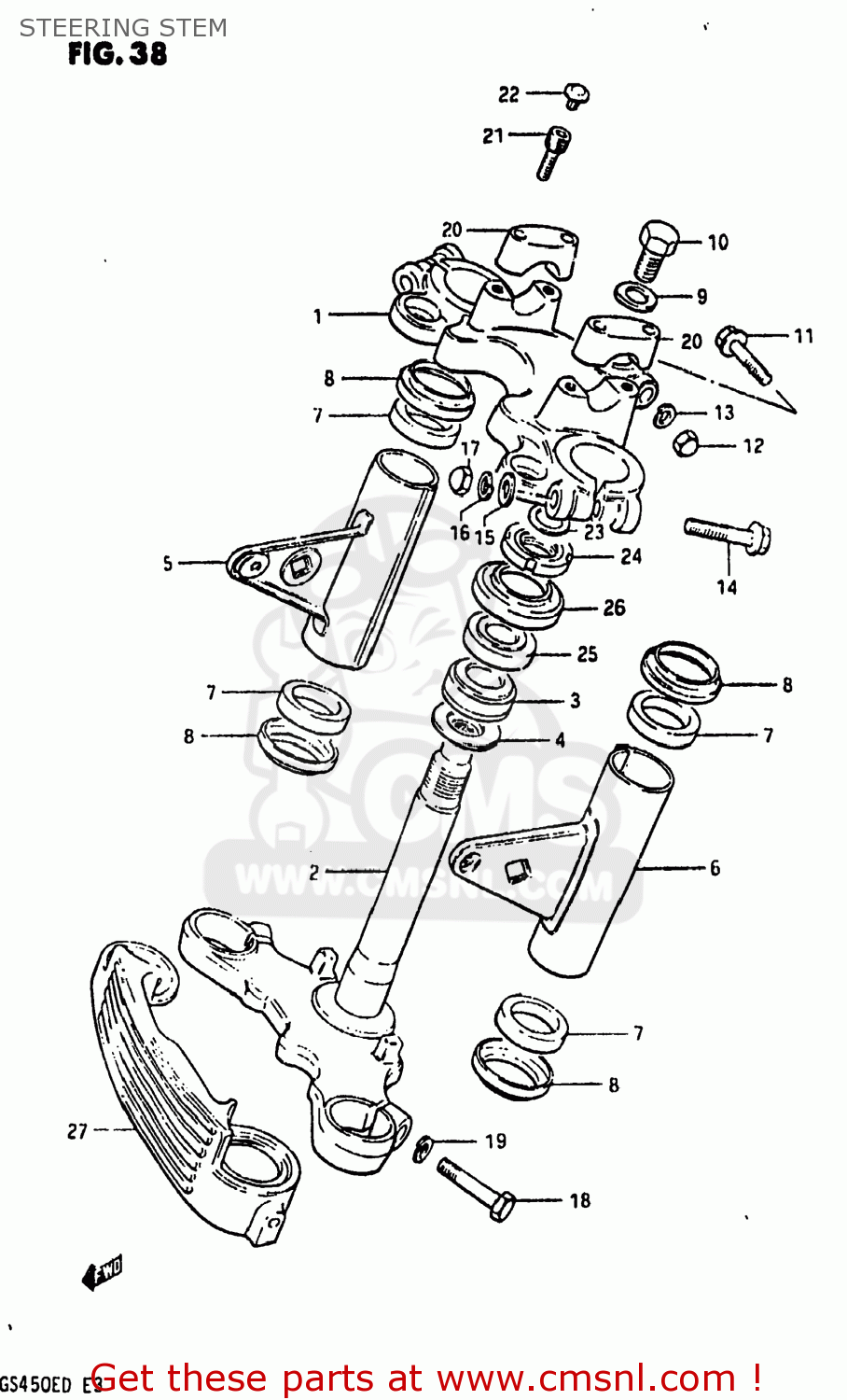 STEERING STEM GS450E 1983 (D) USA (E03)