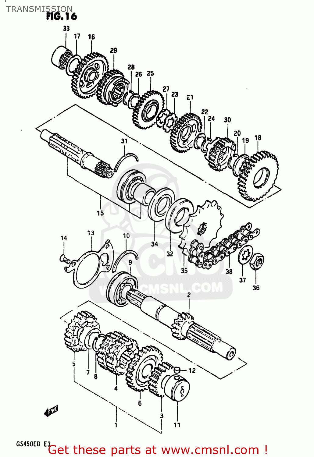 TRANSMISSION GS450E 1983 (D) USA (E03)