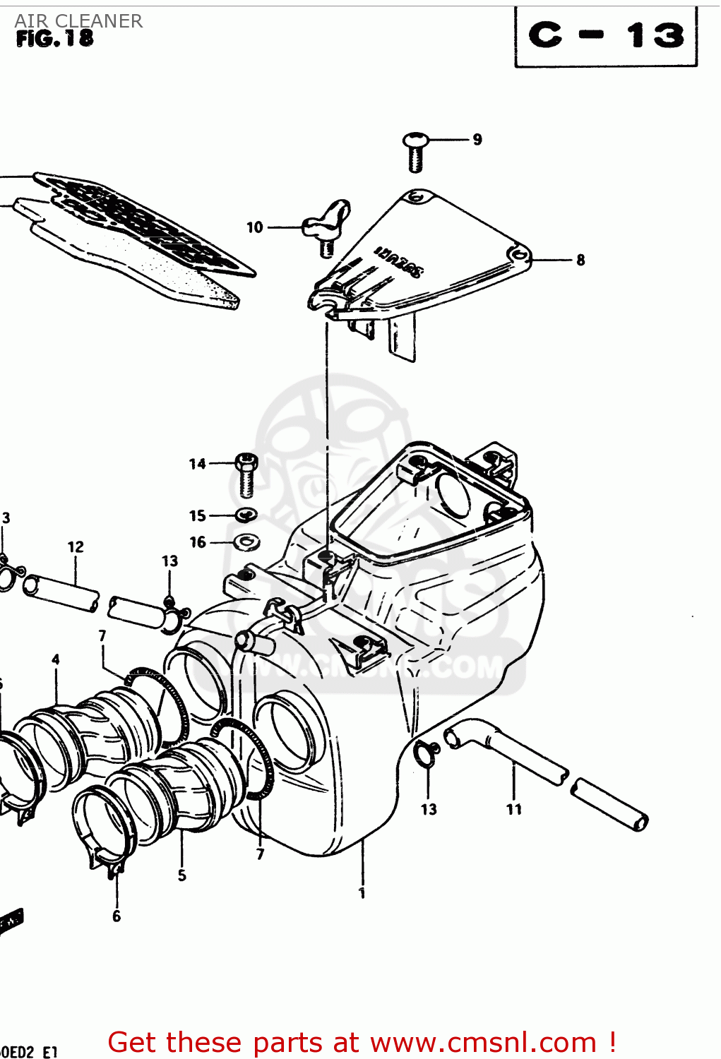 AIR CLEANER GS450E 1983 (D2) GENERAL EXPORT (E01)