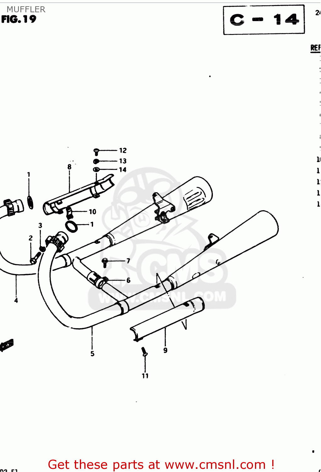 MUFFLER GS450E 1983 (D2) GENERAL EXPORT (E01)