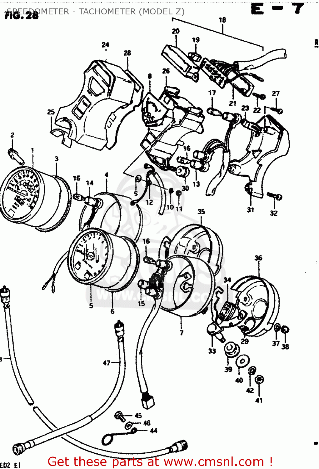 SPEEDOMETER - TACHOMETER (MODEL Z) GS450E 1983 (D2) GENERAL EXPORT (E01)