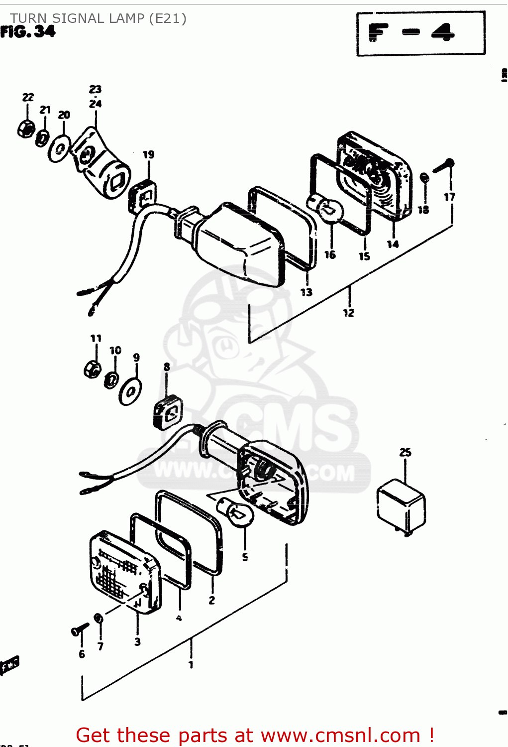 TURN SIGNAL LAMP (E21) GS450E 1983 (D2) GENERAL EXPORT (E01)
