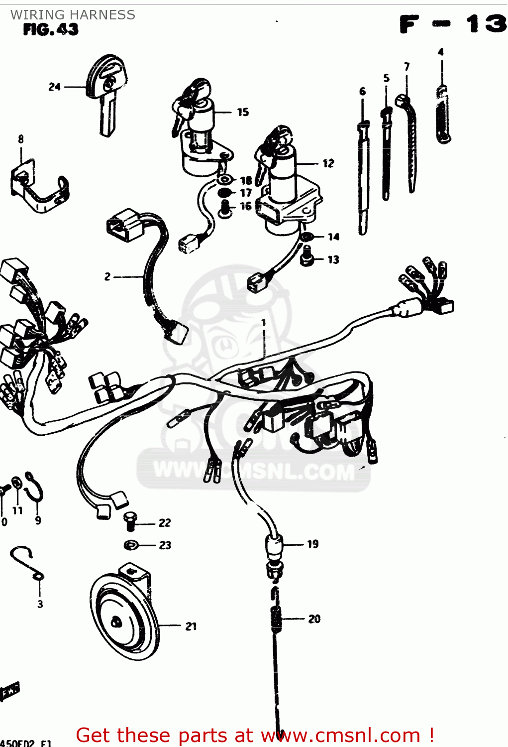 WIRING HARNESS GS450E 1983 (D2) GENERAL EXPORT (E01)
