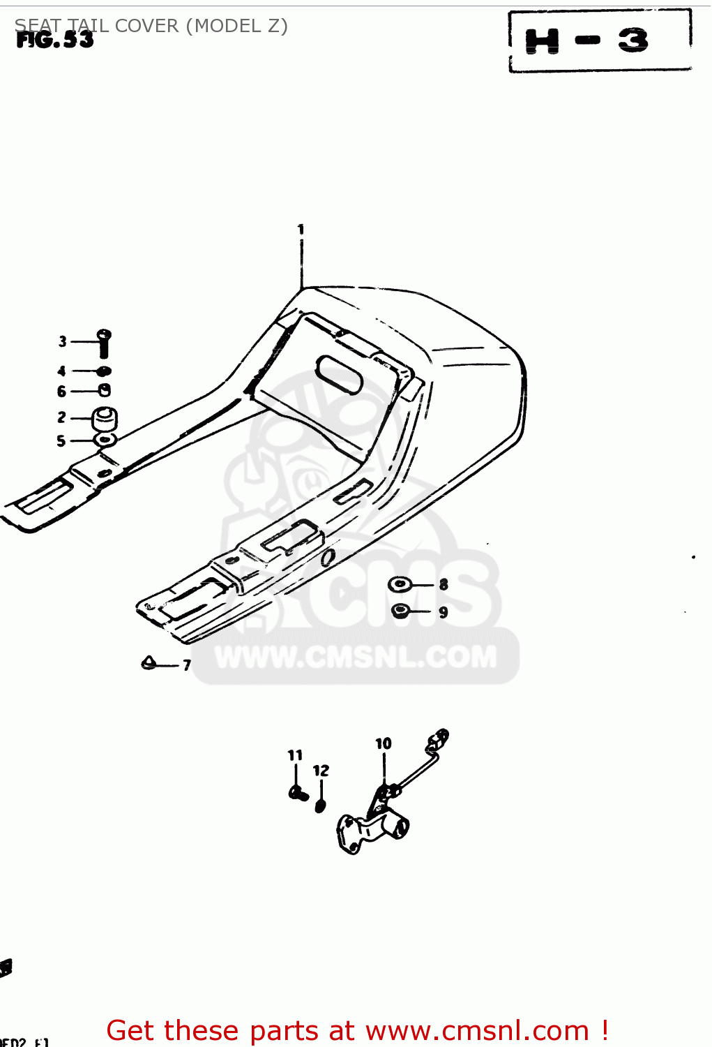 SEAT TAIL COVER (MODEL Z) GS450E 1983 (D2) GENERAL EXPORT (E01)