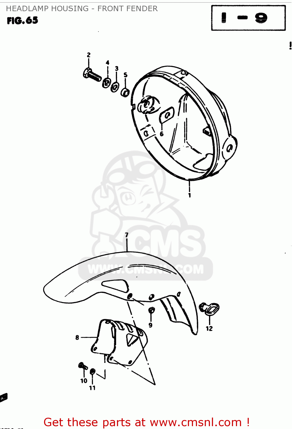 HEADLAMP HOUSING - FRONT FENDER GS450E 1983 (D2) GENERAL EXPORT (E01)