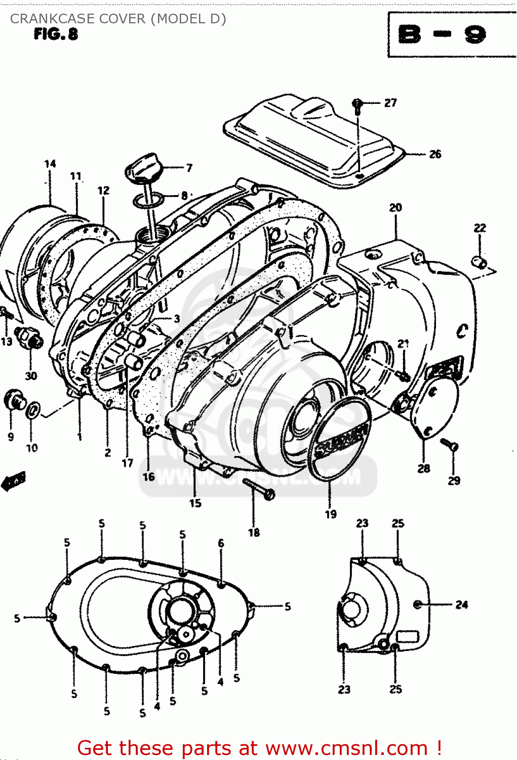 CRANKCASE COVER (MODEL D) GS450E 1983 (D2) GENERAL EXPORT (E01)