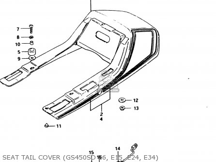 SEAT TAIL COVER (GS450SD E6, E15, E24, E34) - GS450E 1983 (D2) GENERAL EXPORT (E01)