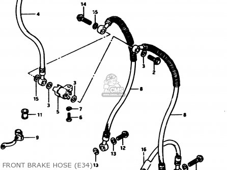 FRONT BRAKE HOSE (E34) - GS450E 1983 (D2) GENERAL EXPORT (E01)