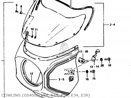 COWLING (GS450SD E6, E15, E24, E34, E39) - GS450E 1983 (D2) GENERAL EXPORT (E01)