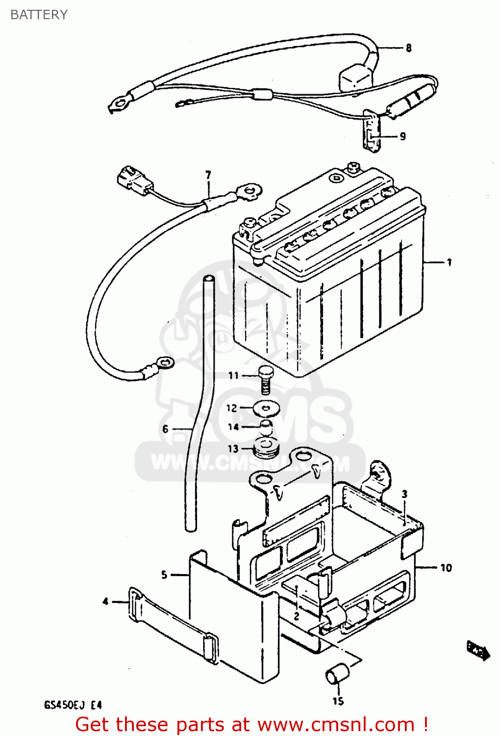 BATTERY GS450E 1984 (E) SOUTH AFRICA BELGIUM (E06 E21)