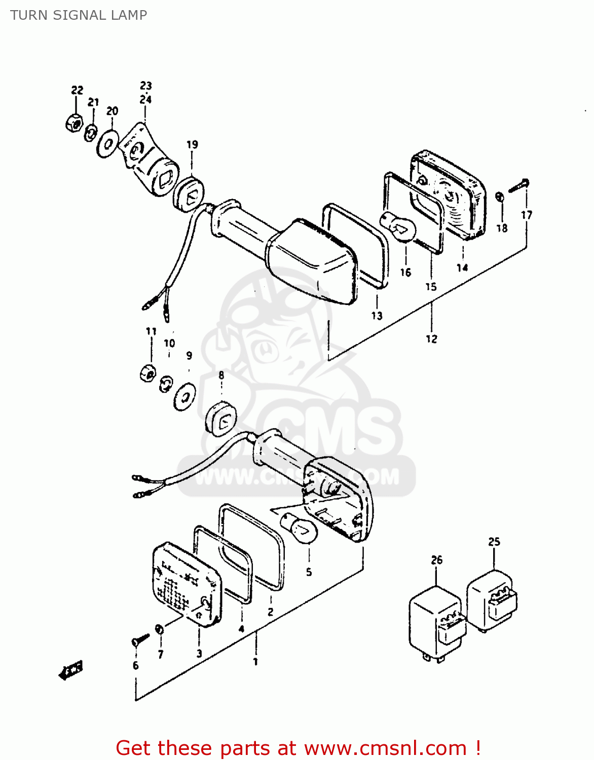 TURN SIGNAL LAMP GS450E 1986 (G) UNITED KINGDOM SOUTH AFRICA BELGIUM (E02 E06 E21