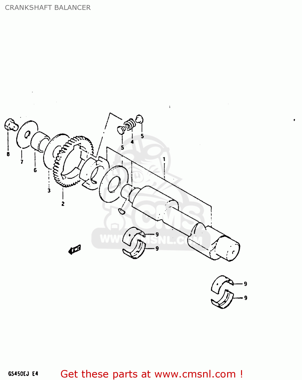 CRANKSHAFT BALANCER GS450E 1986 (G) UNITED KINGDOM SOUTH AFRICA BELGIUM (E02 E06 E21