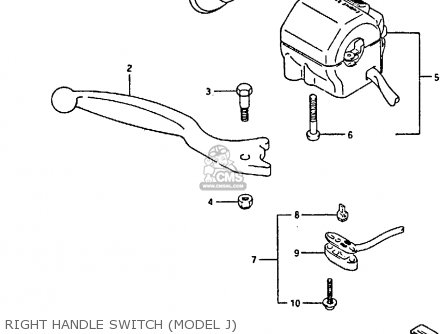 RIGHT HANDLE SWITCH (MODEL J) - GS450E 1986 (G) UNITED KINGDOM SOUTH AFRICA BELGIUM (E02 E06 E21