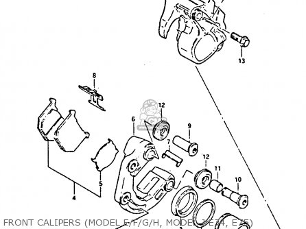 FRONT CALIPERS (MODEL E/F/G/H, MODEL J E34, E75) - GS450E 1986 (G) UNITED KINGDOM SOUTH AFRICA BELGIUM (E02 E06 E21