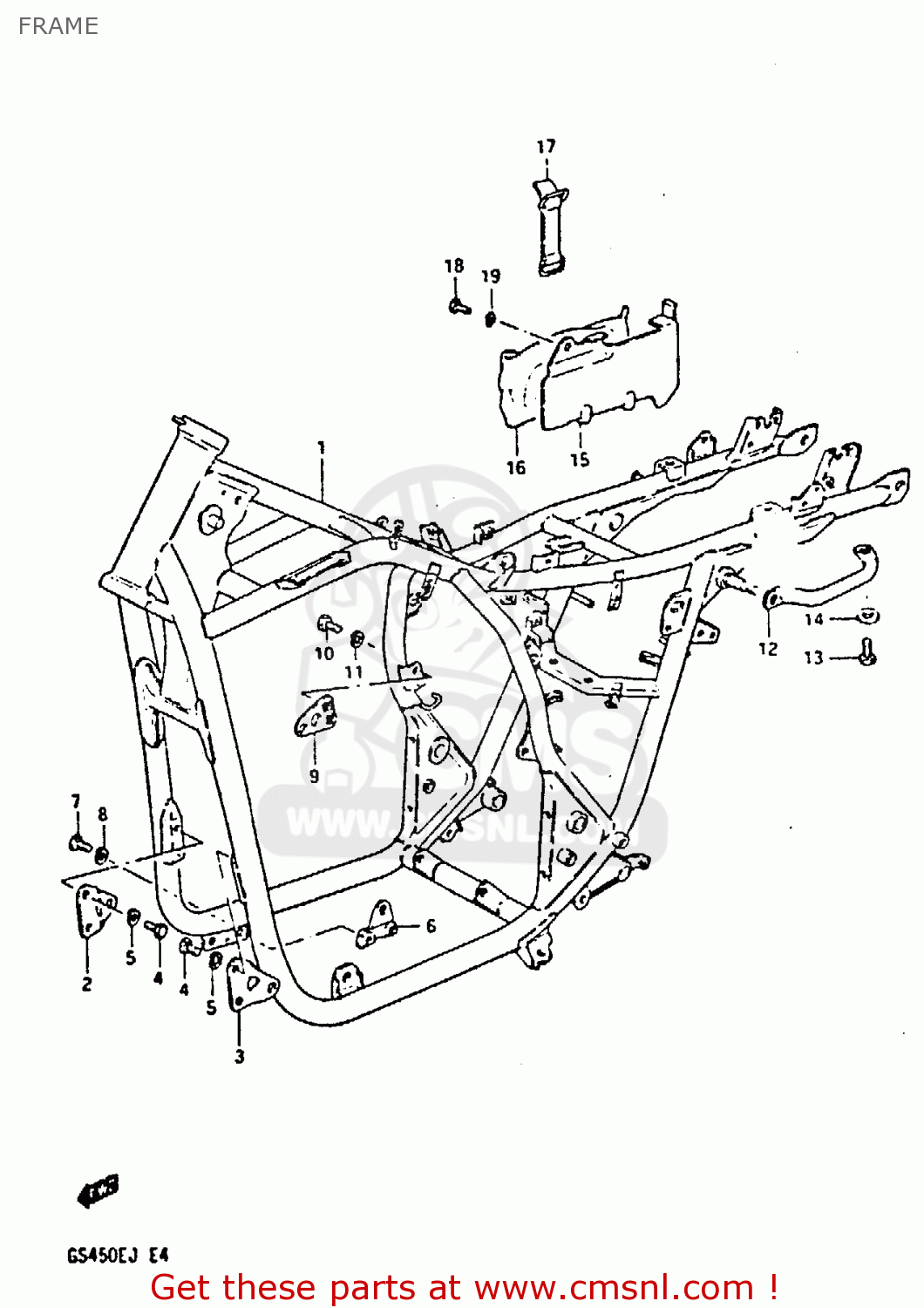 FRAME GS450E 1987 (H) UNITED KINGDOM SOUTH AFRICA BELGIUM (E02 E06 E21