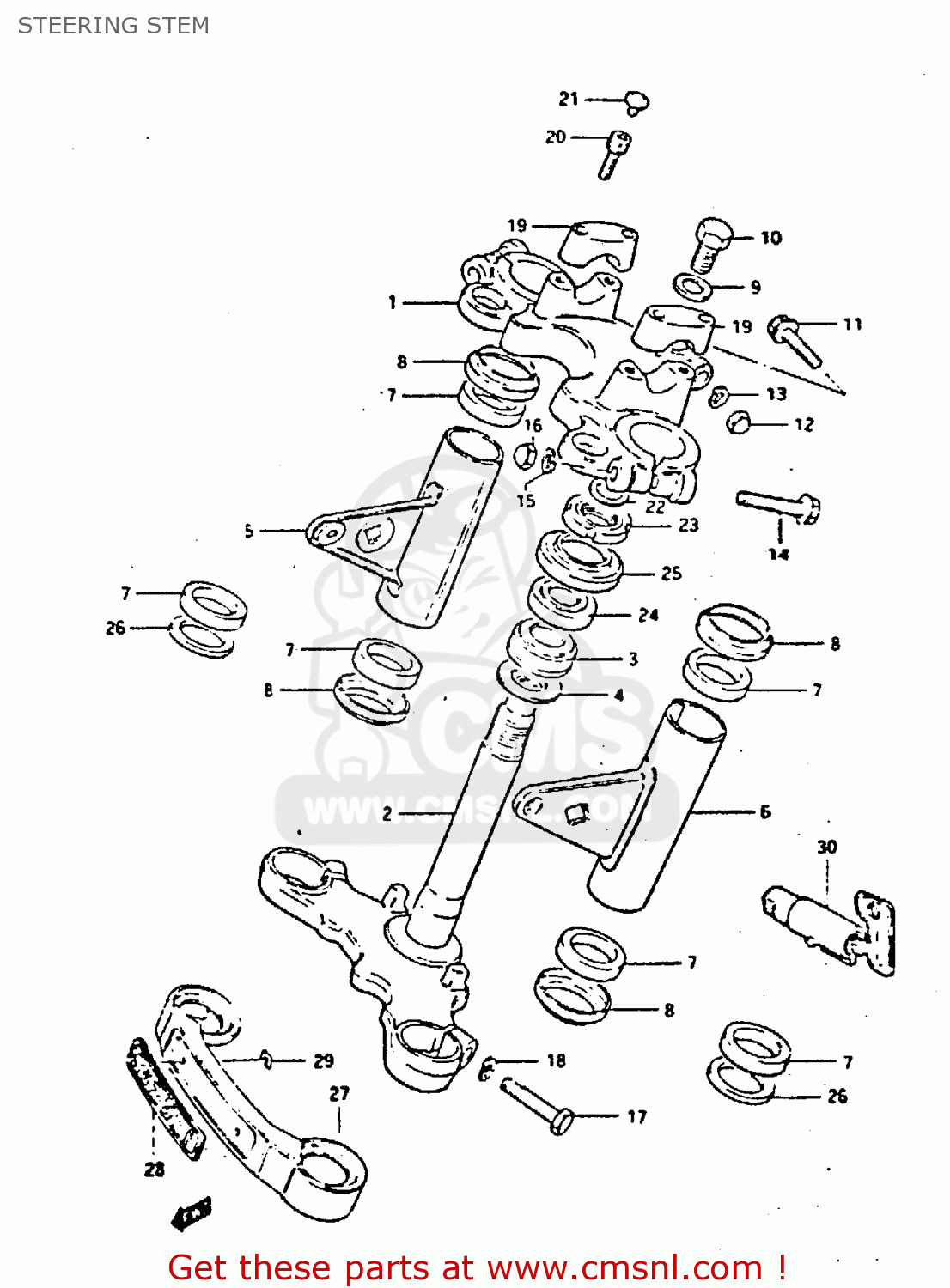 STEERING STEM GS450E 1987 (H) UNITED KINGDOM SOUTH AFRICA BELGIUM (E02 E06 E21