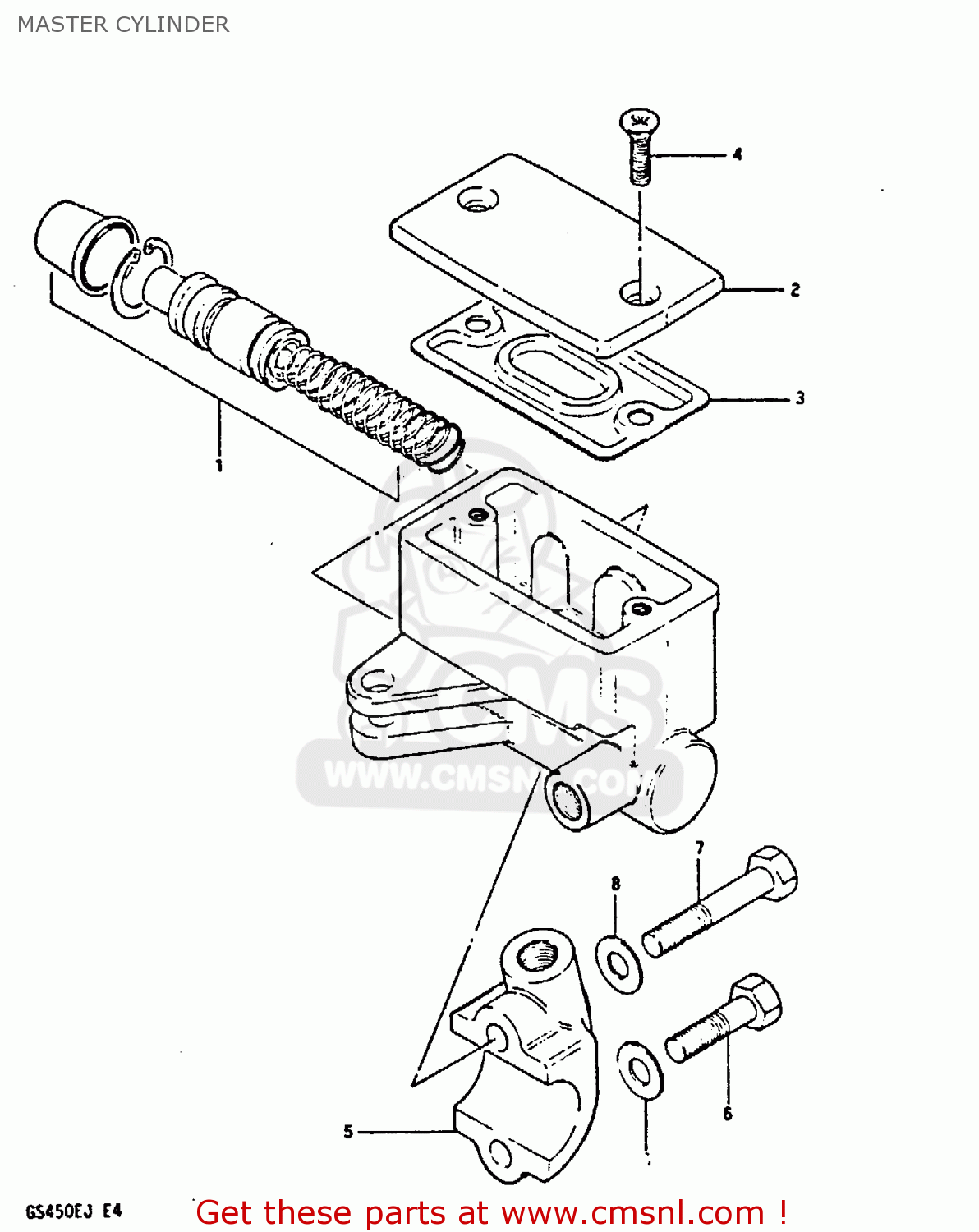 MASTER CYLINDER GS450E 1987 (H) UNITED KINGDOM SOUTH AFRICA BELGIUM (E02 E06 E21