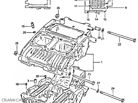 CRANKCASE - GS450E 1987 (H) UNITED KINGDOM SOUTH AFRICA BELGIUM (E02 E06 E21