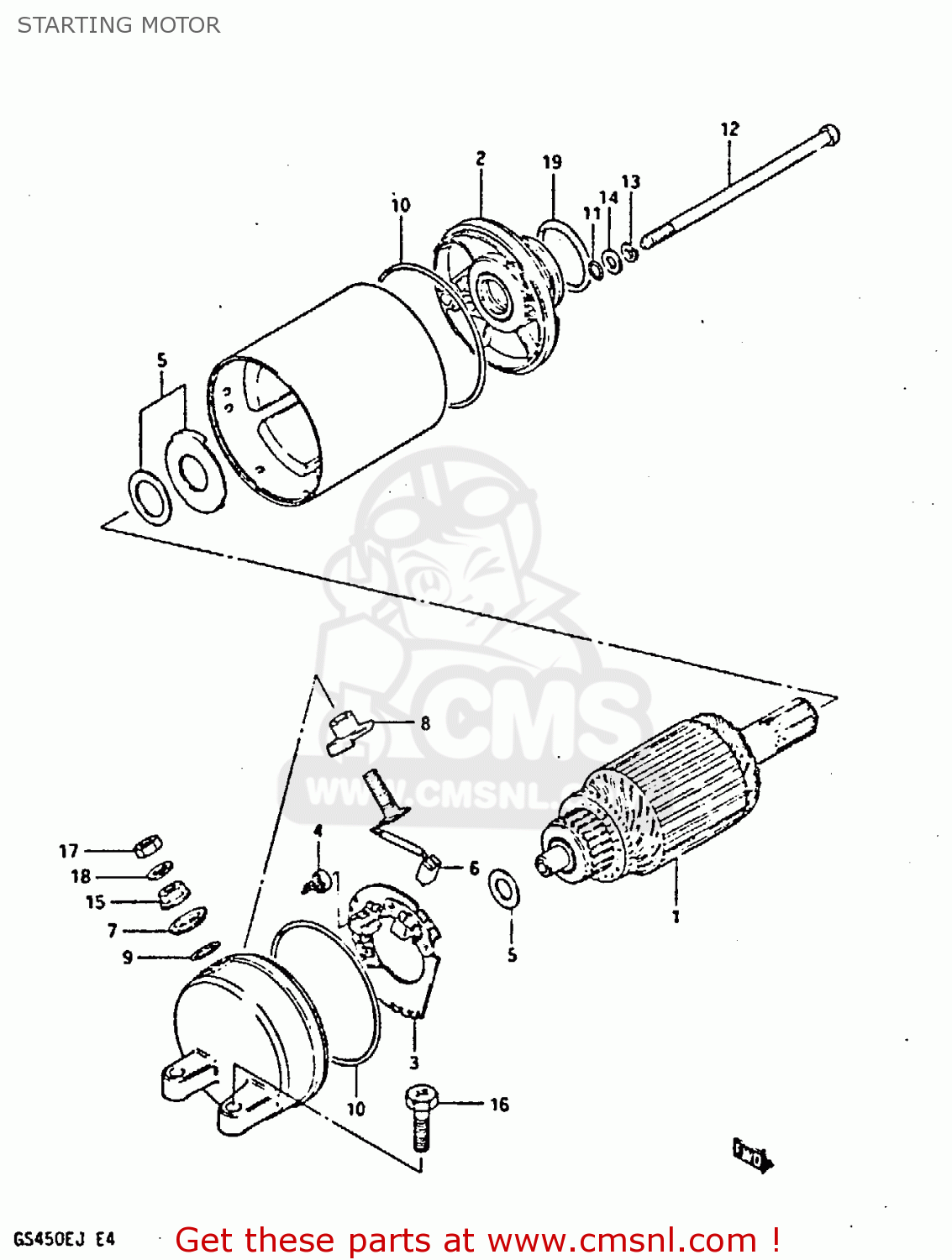 STARTING MOTOR GS450E 1988 (J) (E04 E22 E34 E75 E77)