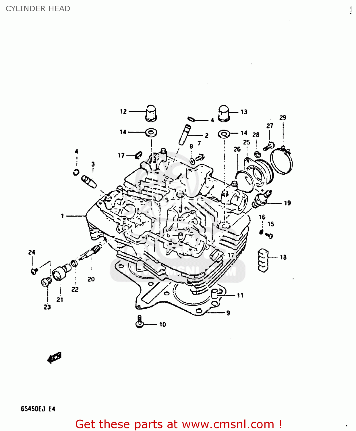 CYLINDER HEAD GS450E 1988 (J) (E04 E22 E34 E75 E77)