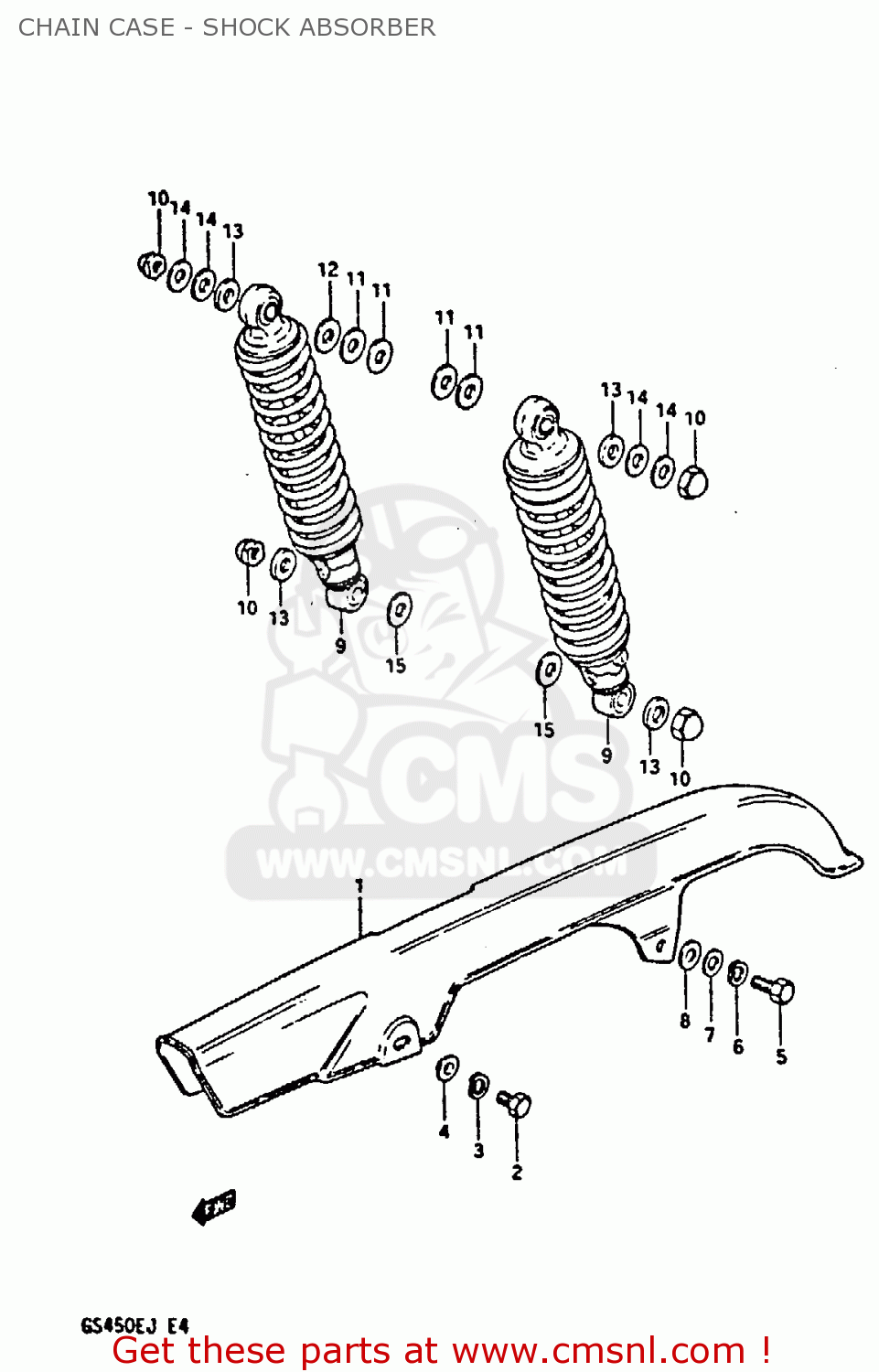 CHAIN CASE - SHOCK ABSORBER GS450E 1988 (J) (E04 E22 E34 E75 E77)