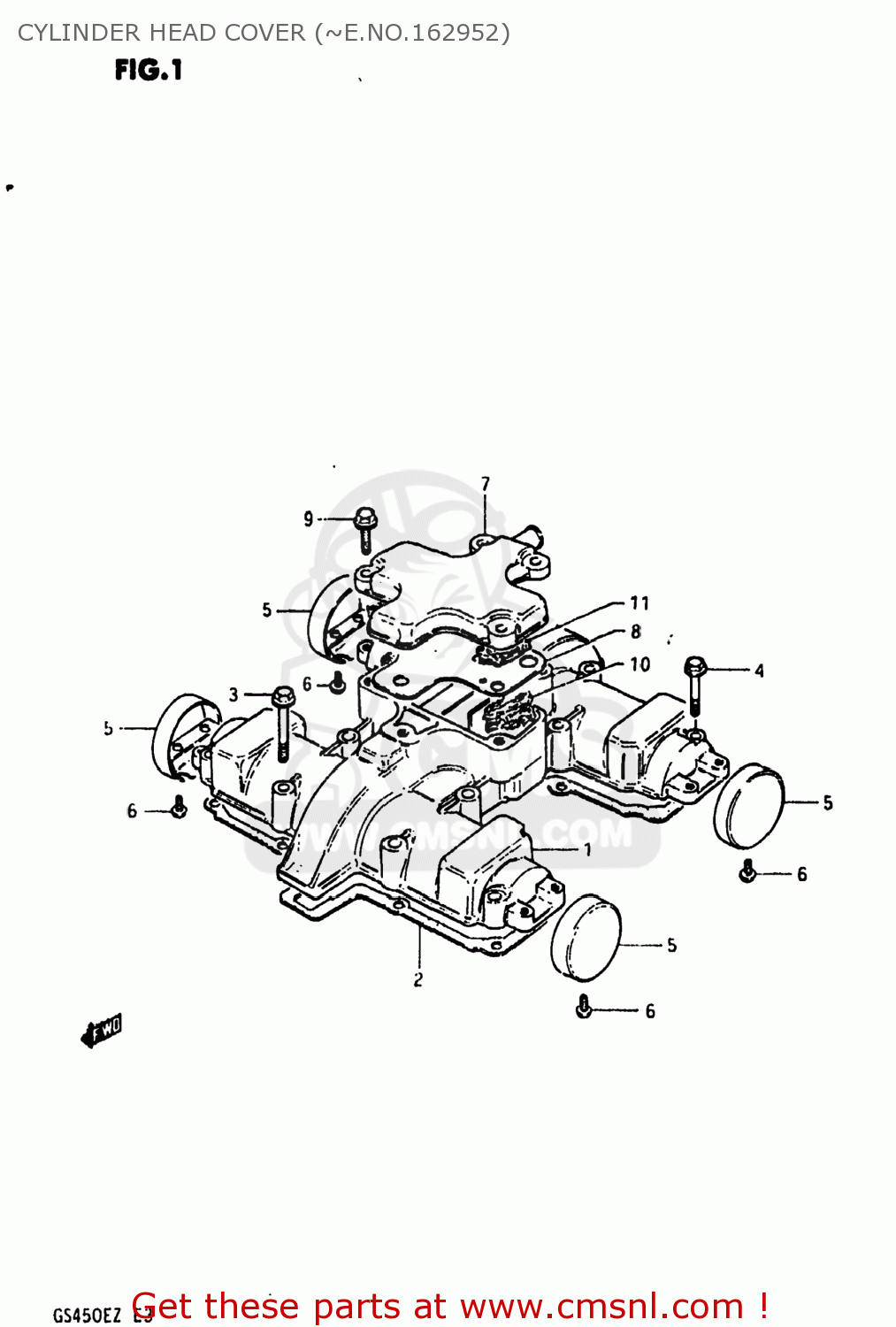 CYLINDER HEAD COVER (~E.NO.162952) GS450ET 1980 (T) USA (E03)