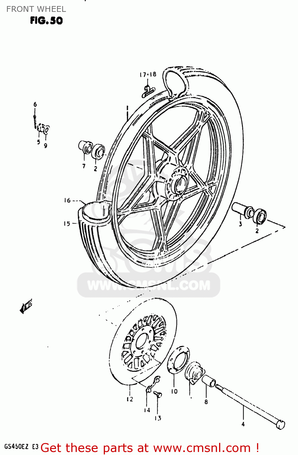 FRONT WHEEL GS450ET 1980 (T) USA (E03)