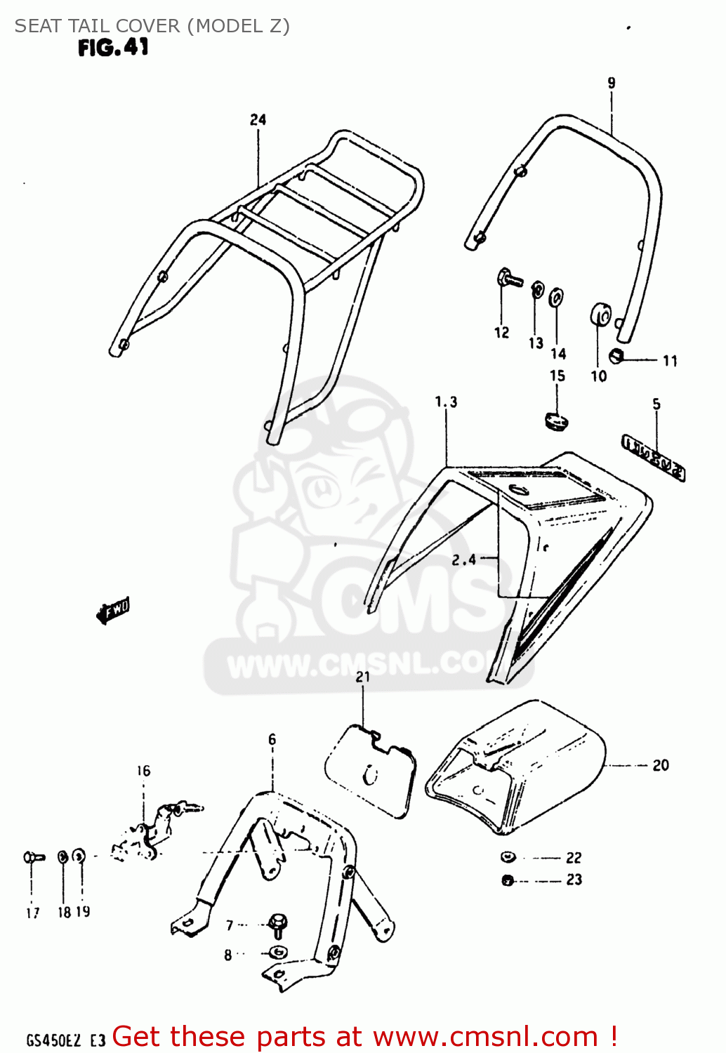 SEAT TAIL COVER (MODEL Z) GS450ET 1980 (T) USA (E03)