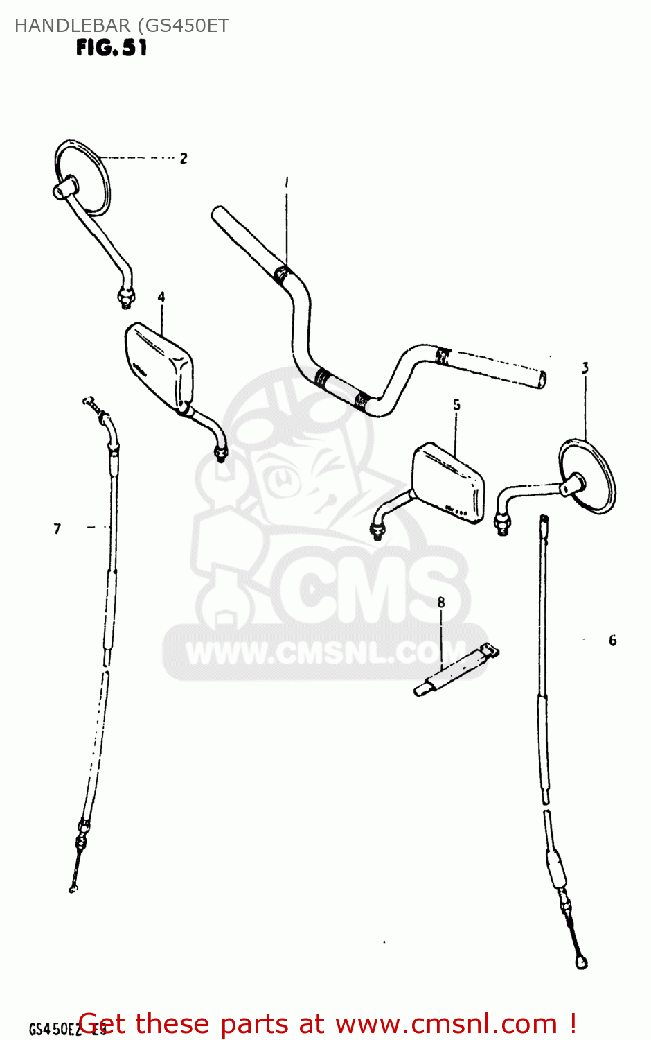 HANDLEBAR (GS450ET GS450ET 1981 (X) USA (E03)