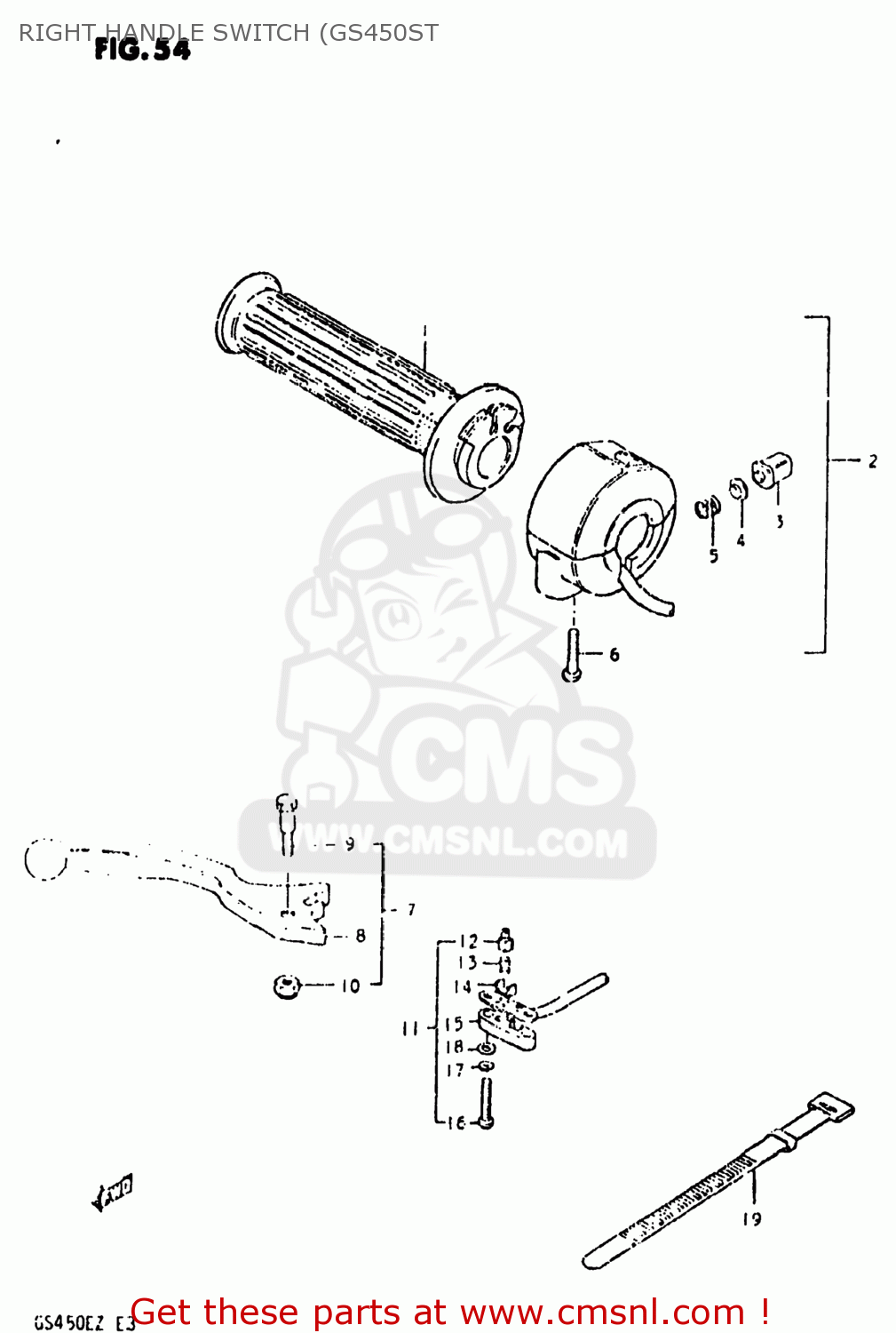 RIGHT HANDLE SWITCH (GS450ST GS450ET 1981 (X) USA (E03)
