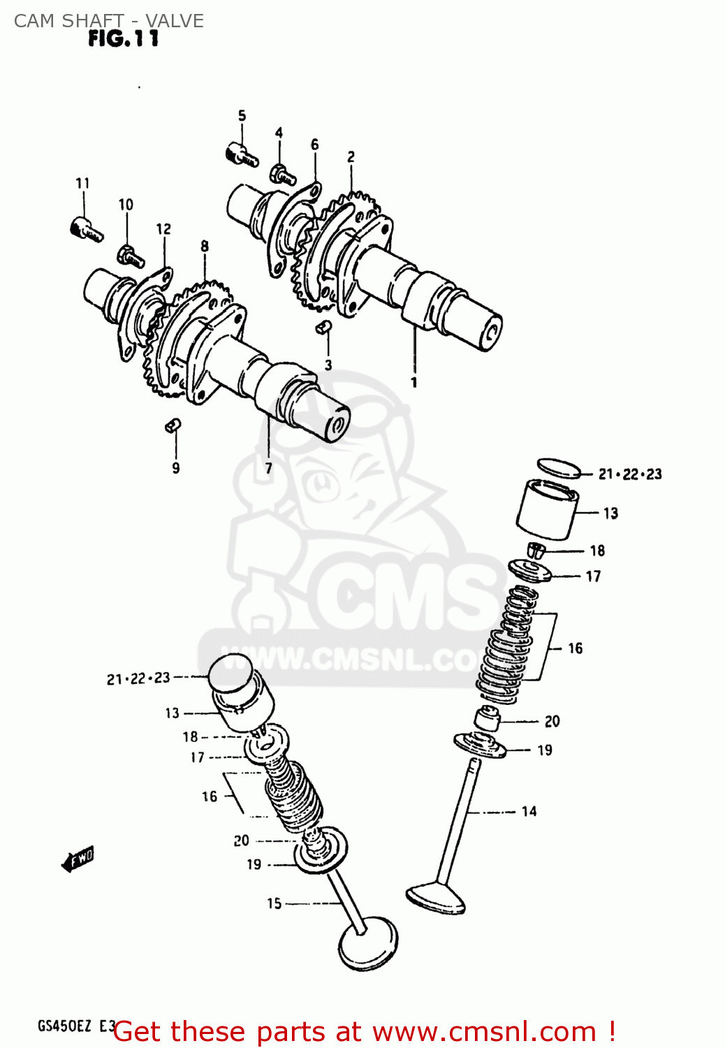 CAM SHAFT - VALVE GS450ET 1982 (Z) USA (E03)