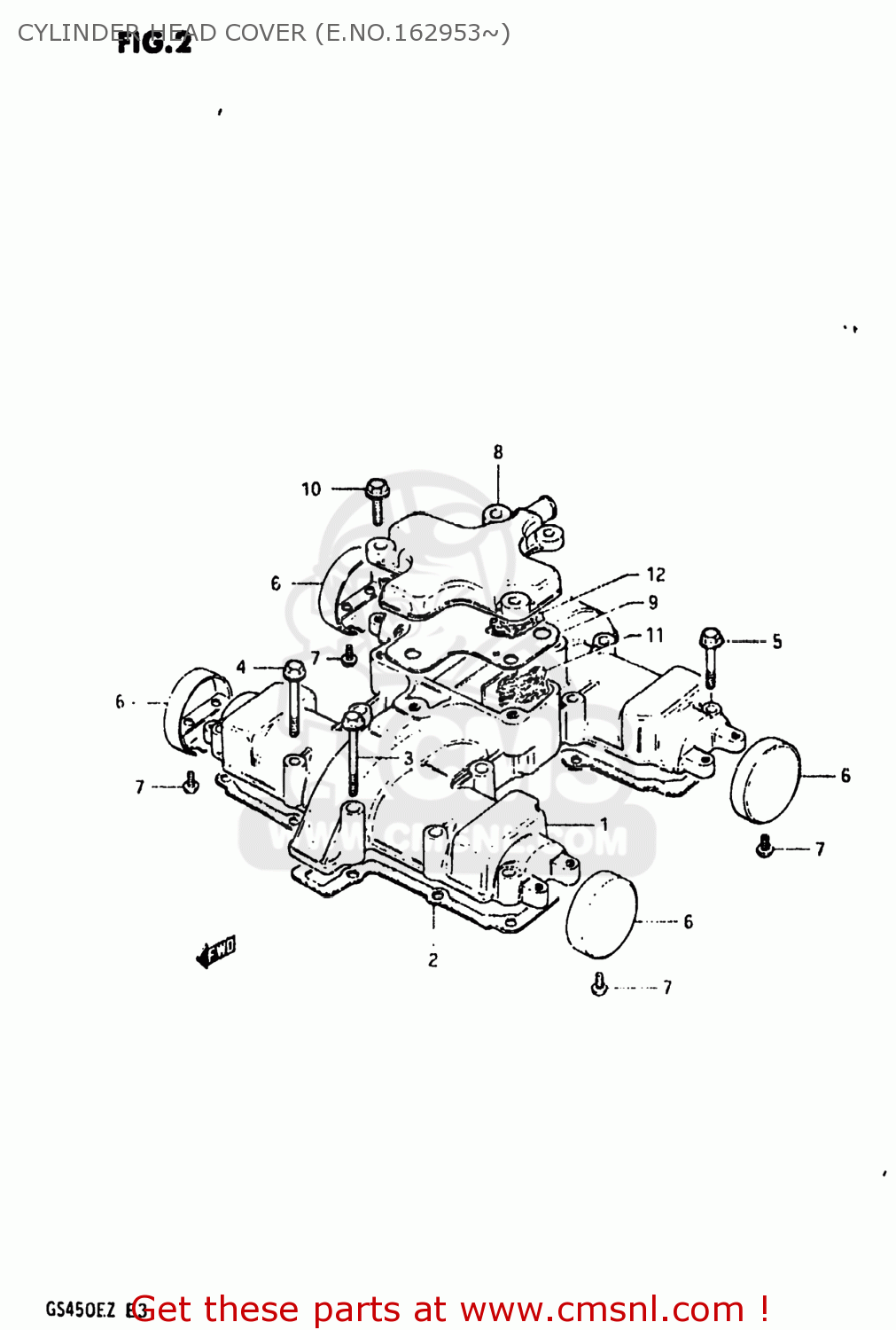 CYLINDER HEAD COVER (E.NO.162953~) GS450ET 1982 (Z) USA (E03)