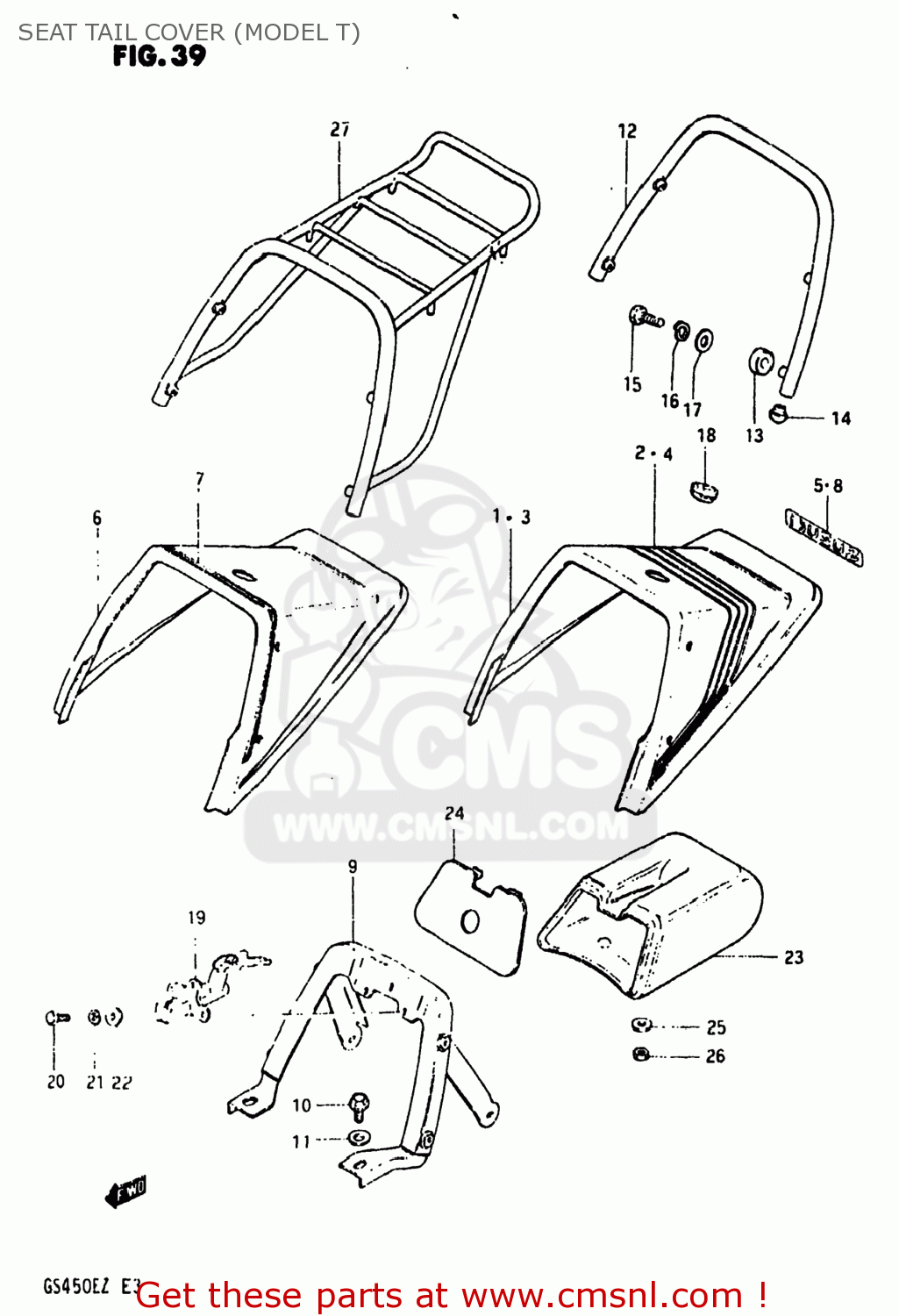 SEAT TAIL COVER (MODEL T) GS450ET 1982 (Z) USA (E03)