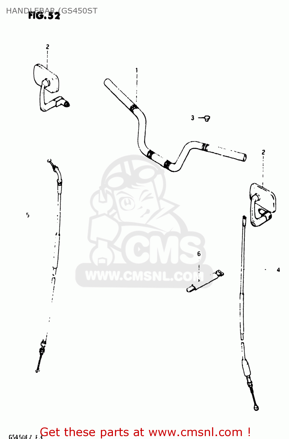 HANDLEBAR (GS450ST GS450EX 1980 (T) USA (E03)