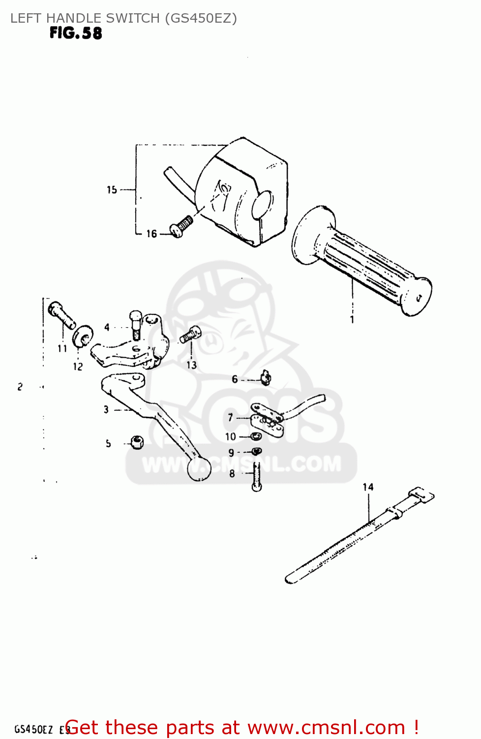 LEFT HANDLE SWITCH (GS450EZ) GS450EX 1980 (T) USA (E03)