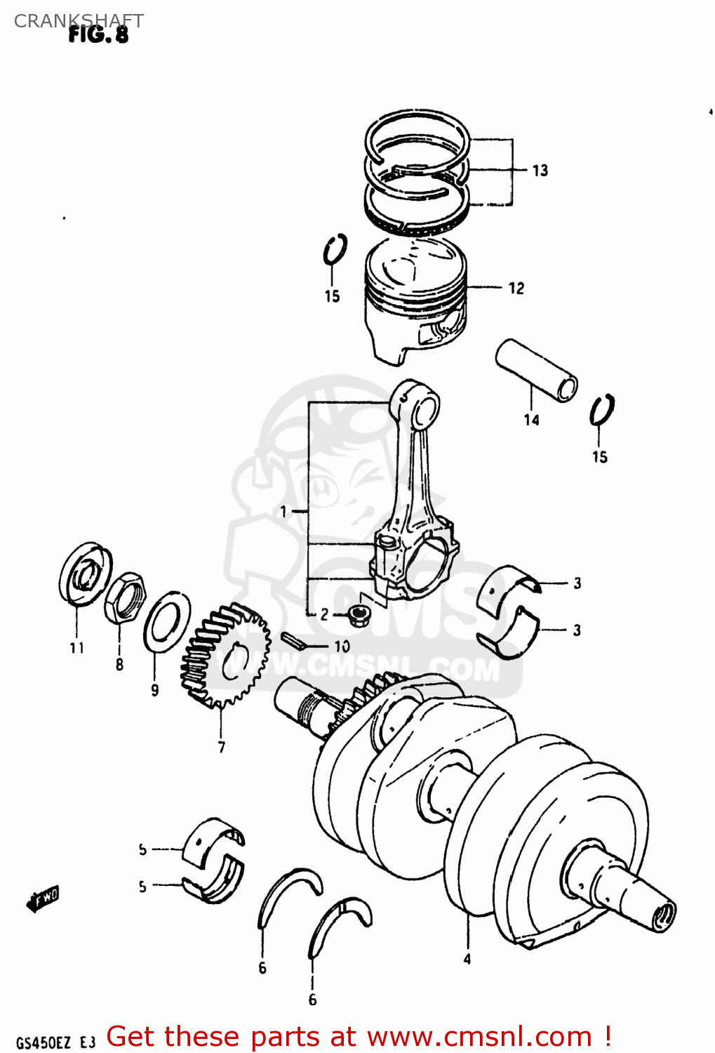CRANKSHAFT GS450EX 1981 (X) USA (E03)