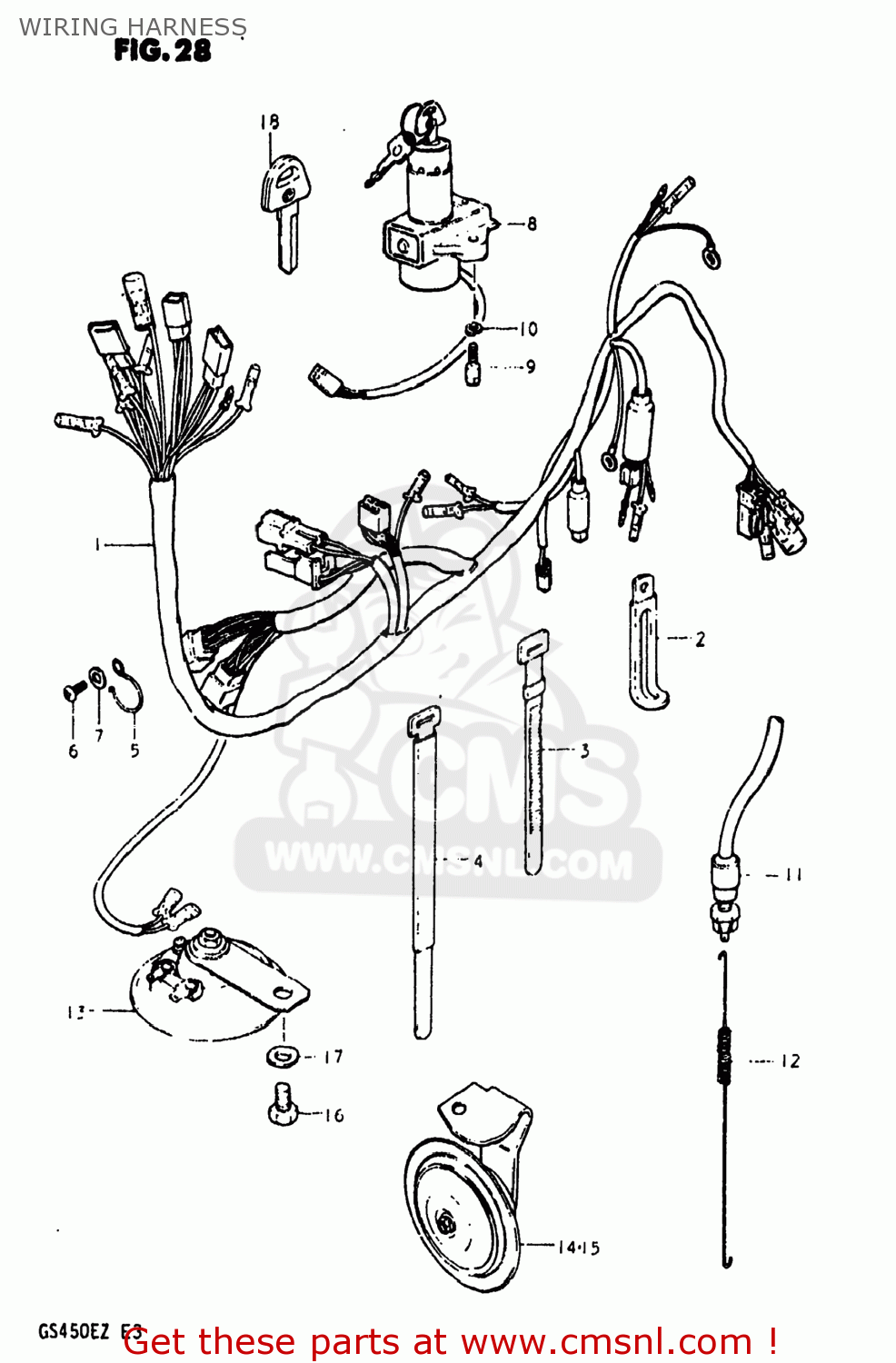 WIRING HARNESS GS450EZ 1980 (T) USA (E03)