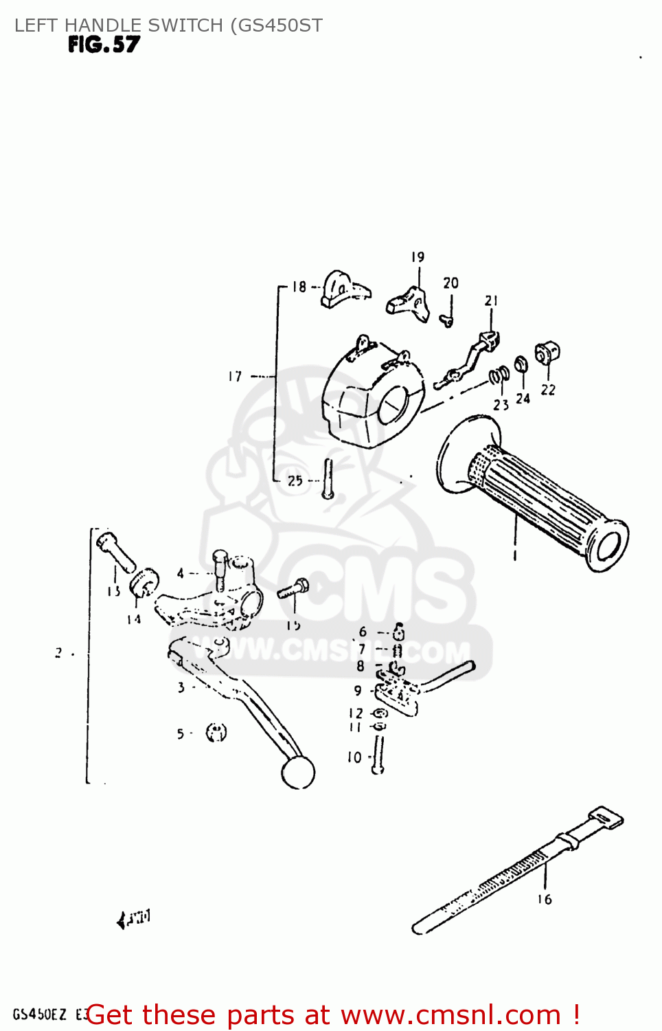 LEFT HANDLE SWITCH (GS450ST GS450EZ 1981 (X) USA (E03)