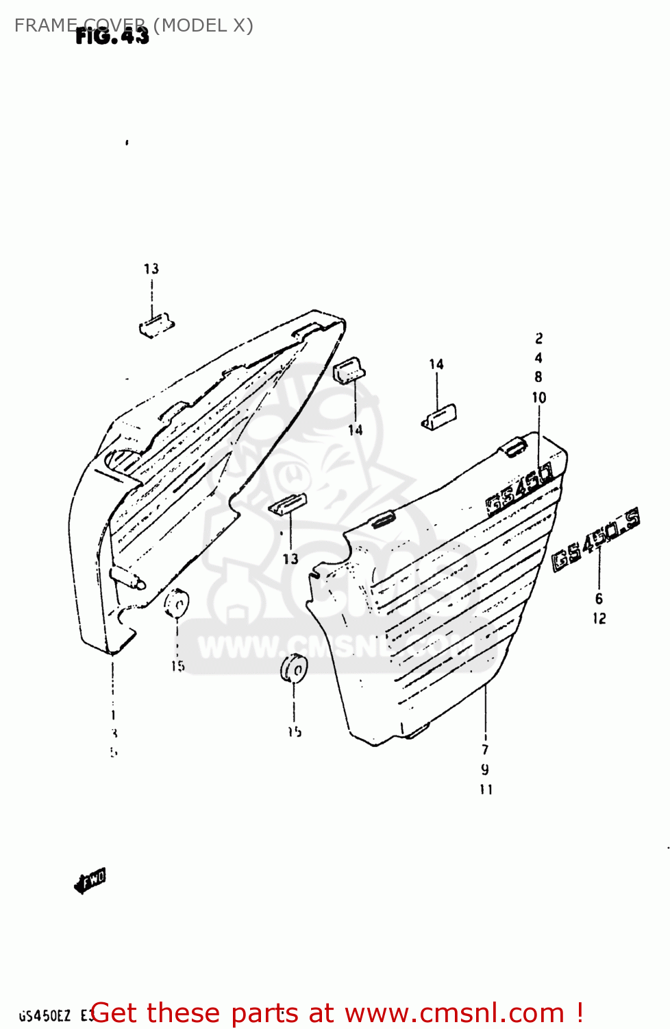 FRAME COVER (MODEL X) GS450EZ 1982 (Z) USA (E03)