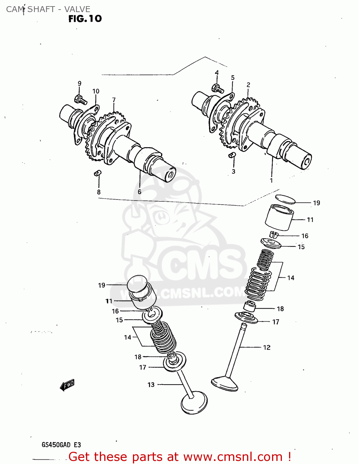 CAM SHAFT - VALVE GS450GA 1982 (Z) USA (E03)