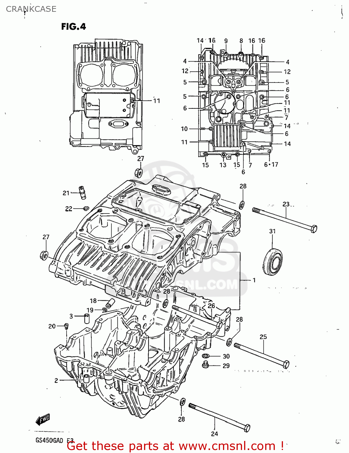 CRANKCASE GS450GA 1982 (Z) USA (E03)