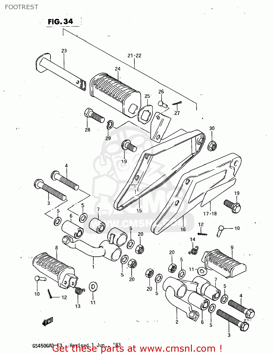 FOOTREST GS450GA 1982 (Z) USA (E03)