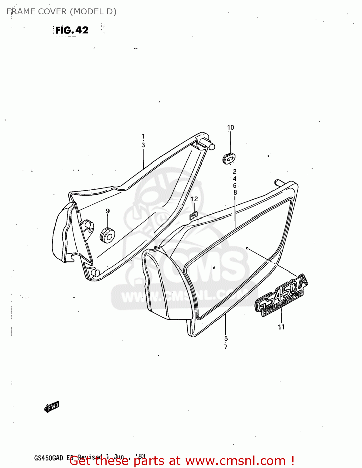 FRAME COVER (MODEL D) GS450GA 1982 (Z) USA (E03)